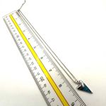 Faux blue fire opal silver tone pendant necklace Photo 3