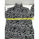 Elan  women’s heart print long sleeve smocked, mock neck ruffle tiered dress Med Photo 4