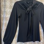 EXPRESS Women's Modern Black Long Sleeve V-neck Blouse XS Photo 2