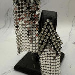 Disco Diva Vintage R. Serbin Runway Rhinestone Mesh Earrings Silver Photo 0