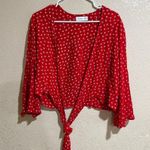 Faithfull the Brand Faithful the Brand Rosario red white floral wrap boho bohemian crop cropped top Photo 0