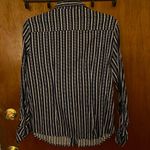 NY & Company 7th Ave Navy & White Dot Printed Button Down Blue Size M Photo 1