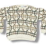 Geoffrey Beene Vintage  Hand Knit Sweater Medium Beige Coogi Style‎ Photo 0