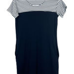 Theory Navy Colorblock Striped T-Shirt Dress Pima Cotton Size XS Photo 0