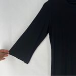 Monrow Black Stretch Tencel 3/4 Flare Sleeve Crewneck Mini Dress LBD Size S Photo 3