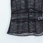 Chelsea28  Womens Lace Sheer Top Size S Black Flutter Sleeve Whimsigoth Witchy Photo 6