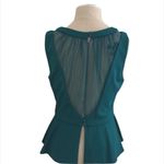 Bebe ✨ Teal Sleeveless Crinkle Peplum Top✨ Photo 3