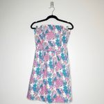 Vineyard Vines Ocean Life Strapless Mini Dress Women's Pink Blue Size 4 Photo 1