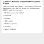 Junk Food NWT Pink Floyd Retro Black Cropped Graphic Band T Photo 3