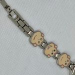 Cute Smiling Monkey dial shaped women watch Silver tone 24mm size 6.5” running Photo 4