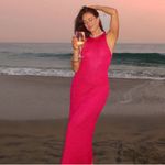 House of Harlow  1960 High Neck Classic Pink Knit Sequin Midi Dress Size Medium Photo 1