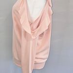 Central Park West New Ruffle Trim Cold Shoulder Sweatshirt Blush Pink Photo 9