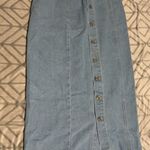 Blue Denim Maxi Skirt w/ Button Details Photo 0