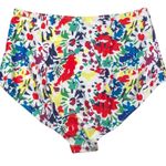 High Waist Swimsuit Bottoms Womens Large Colorful Floral Print Lined Abstract Photo 1