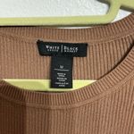 White House | Black Market Brown Ribbed Short Sleeve Top Sz M Photo 3