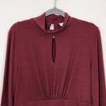 Brea Canyon Oxblood Knit Top NWT XL Cropped Burgundy Top with Cutout Red Photo 1