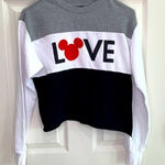 Disney  long sleeve crop‎ top love with Mickey head Photo 0