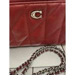Coach Maroon Red Kira Quilted Leather Silver Crossbody Purse CM531 7.5x4” NWOT Photo 1
