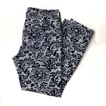 J. McLaughlin  Blue Floral Lace Printed Slim Leg Pants Photo 1