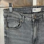 ZARA Charcoal Ripped Denim Photo 3