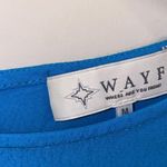 WAYF Bright Blue Long-Sleeved Crepe Lightweight Summer Shift Dress Medium Photo 2