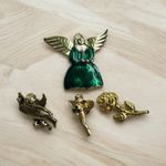 Vintage Rare Collectible bundle of Angel, holiday themed pins, set of 4, faith Gold Photo 1