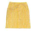 Talbots  Mustard Yellow White Window Pane Geometric Fully Lined Pencil Skirt 8 Photo 1