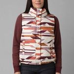 prAna NWT Hellebore Down Puffer Vest in Rose Hips Geo Print Large Photo 7