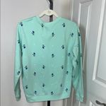 Karen Scott Mint Sweatshirt with Blue‎ Floral Design Photo 2