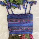 Farm Rio NWT Smocked Shoulder Tie One Piece Swimsuit, Size XS Photo 7