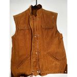 Corduroy Vest Women's Small brown Vintage‎ Snap Zip Sleeveless Cotton Photo 4
