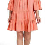 Faherty Dream Gauze Kasey 100% Organic Cotton Dress. Coral/ M/ NWOT Photo 0