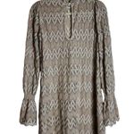 Free People Simone Dress Crochet Lace High Neck Bell Sleeve Boho Size XS Photo 8