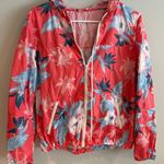 American Eagle Cute Coral Floral Wind Breaker Jacket Photo 0