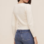 ASTR THE LABEL Long Sleeve Sweetheart Neck Cropped Sweater Size L Photo 1