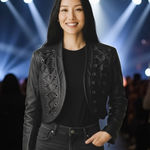 Vintage 90s Y2K: Erez x Lillie Rubin ☻︎ Whip Stitch Leather Jacket ☻︎ Black Gold Size M Photo 1