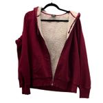 Faded Glory Y2K Sherpa Lined Hoodie Maroon Red XL Photo 2