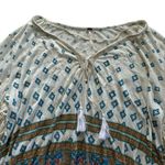 Free People  Macra Maze Me Ivory Combo Tassel Fringe long sleeve lace Top Size M Photo 7