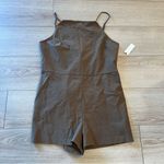Maeve NWT Anthropologie  Strappy Micro Romper Brown Cotton Blend Size L Photo 2