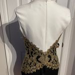 Tadashi Shoji Giza Neoprene Sequin Embroidered Lace Madeln Lace Foil Evening Gown Prom Ginseng Black Gold Dress Size 8 Photo 5