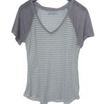 Maurice's  L Pastel Purple Stripe V-Neck Top Photo 0