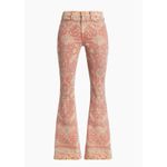 MOTHER Flared Jeans Women's Printed Bootcut Denim Orange Pink Pattern Size 27 Photo 1