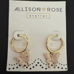 Allison Rose Atelier 14K Gold Plated‎ Butterfly Hoop Dangle Earrings Women's Photo 0