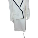 Vintage Russ Womens 2 Piece Blazer Skirt Set White Navy Sie 14 Business Casual Photo 1