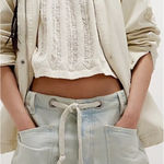 Free People NWT  We The Free Moxie Barrel Shorts - bleached snow - 30 Photo 0