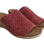 Lucky Brand Sandals Womens 6 Leather Jemya Wedge Jute Perforated Slip On Pink Photo 5