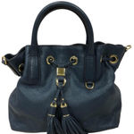 Michael Kors  Camden Medium Navy Blue Leather Drawstring Satchel Bag Purse Photo 0