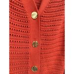 Lane Bryant  Plus Size 22/24 Cardigan Open Knit Duster Sweater Gold Button Orange Photo 2