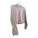 Nike  Dri Fit Neon Stud Lilac Purple Long Sleeve Athletic Workout Crop Top Sz M Photo 2