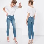 Mother The Stunner Ankle Fray Graffiti Girl jeans size 26 Blue Photo 1